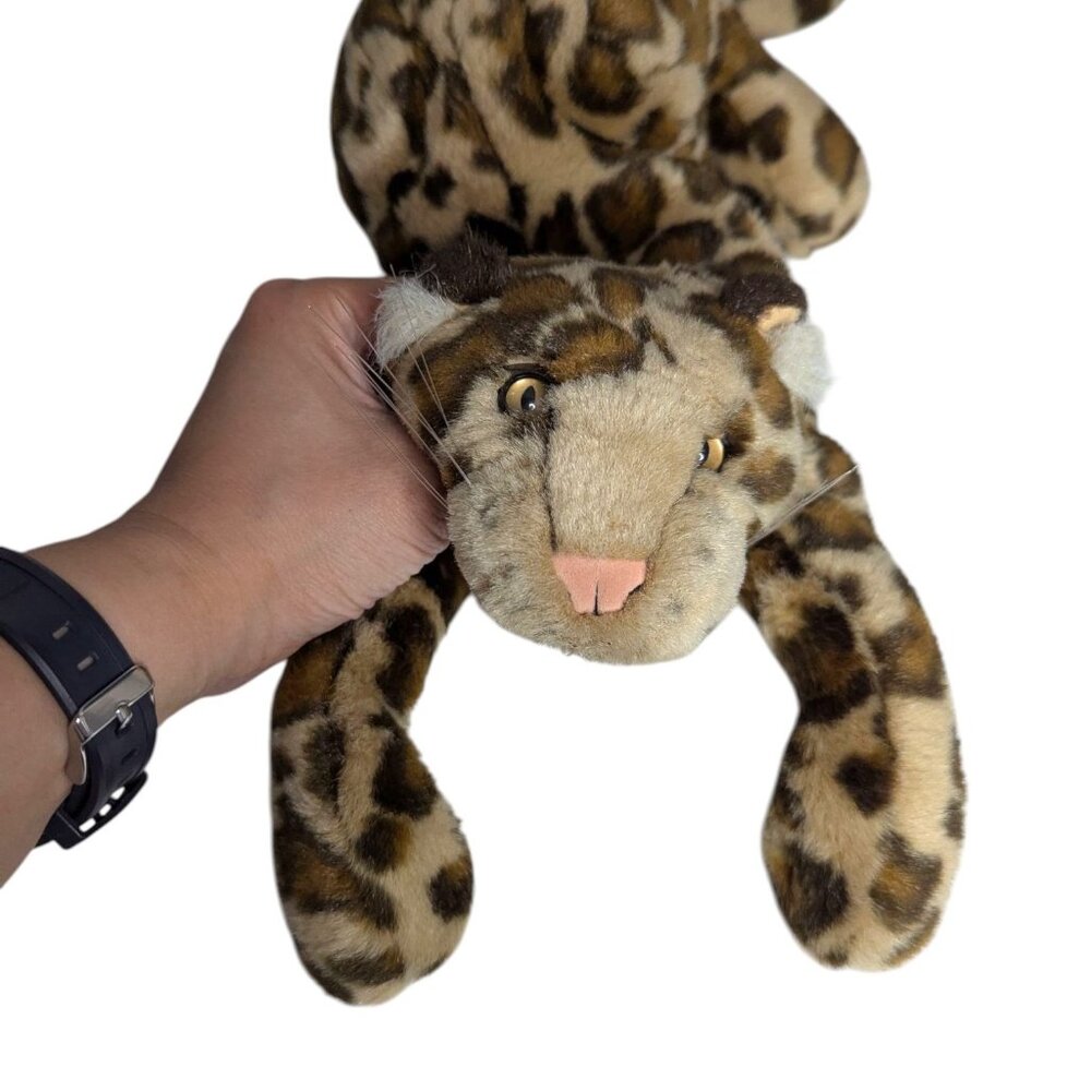 Folkmanis Brown Realistic Leopard Plush Stuffed Animal Soft Toy Hand Puppet 14" - Picture 4 of 12